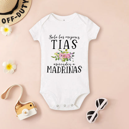 Be You Be My Godmother & Godfather-body con estampado para bebé, ropa de bautismo para Madrina Padrino, monos infantiles de verano