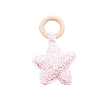 1 unidad de juguetes de sonajero para bebé, diseño de ganchillo de madera, conejo, conejo, zorro León, BearToy, regalo para recién nacido, mordedor de bebé, Crochet, nombre personalizado