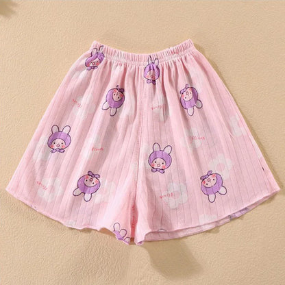 Camisola con tirantes y pantalones cortos para niña, conjunto de 2 piezas de algodón suave, pijama con estampado de dibujos animados, moda de verano, ropa informal para el hogar