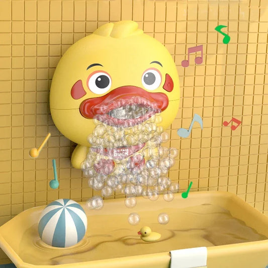 Juguete de baño de pato de burbujas para bebé, divertido fabricante de burbujas para baño para niños pequeños, piscina, bañera, máquina de jabón, juguetes de baño para niños