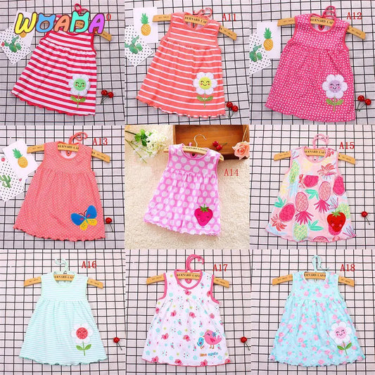 Vestido de algodón sin mangas para niñas, pelele para recién nacidos, traje Regular de línea A, novedad