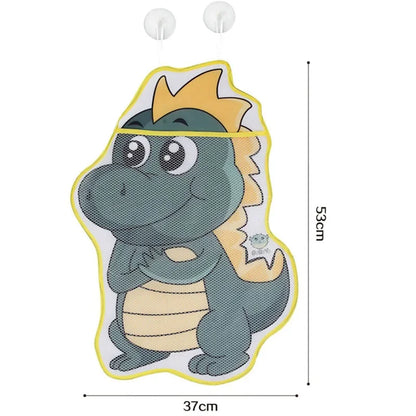 Organizador de juguetes de baño para bebé, Animal de dinosaurio, almacenamiento ordenado para niños, succión, baño, bañera, muñeca, bolsa colgante, cesta, bolsa de malla, juguetes acuáticos