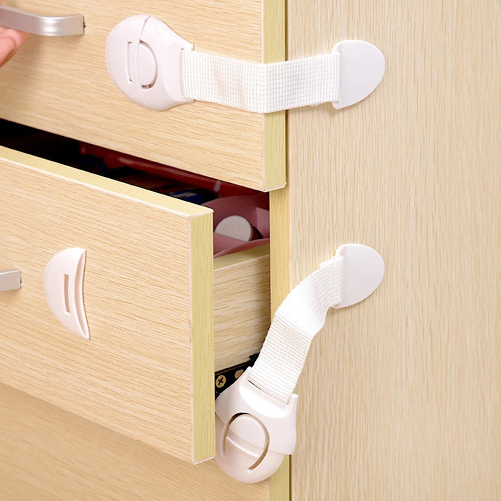 10 Uds. Cerradura de seguridad para gabinete para niños, Protector de seguridad a prueba de bebés, cerradura para puerta de cajón, protección de plástico, cerradura de puerta de seguridad para niños