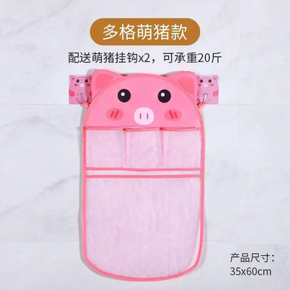 Cesta colgante de ducha de animales de dibujos animados, bolsa de malla bonita, organizador de almacenamiento para el baño, soporte para niños, bolsa de red para juguetes de agua para baño de bebé