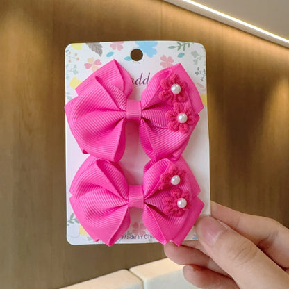 2 uds. De lazos para el pelo lisos para bebé, pinzas para el pelo, horquilla con lazo para niña, pasadores con lazo, accesorios para el cabello para niños