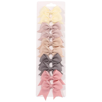 10 unids/lote de pinzas para el pelo con lazo de Color sólido para niñas, horquilla con lazo hecha a mano, Mini pasadores, accesorios para el cabello para niños