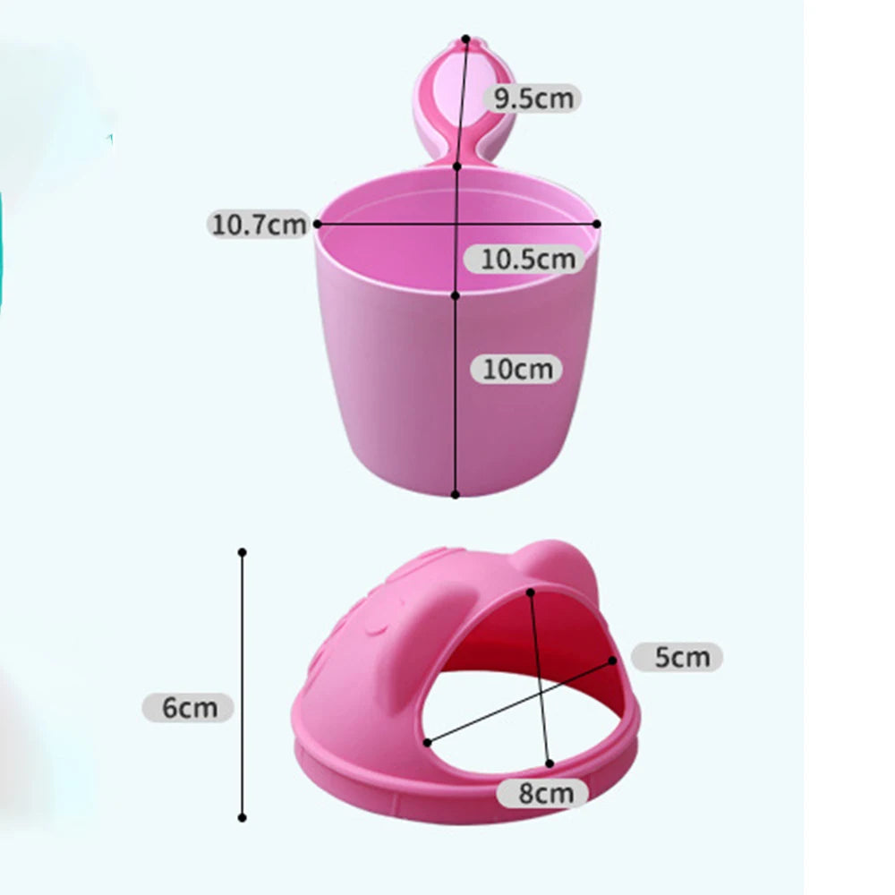 Gorros de baño de dibujos animados para bebé, taza de champú para niños, cucharas de baño para Baby Shower, taza para lavar el cabello, herramienta de baño para niños