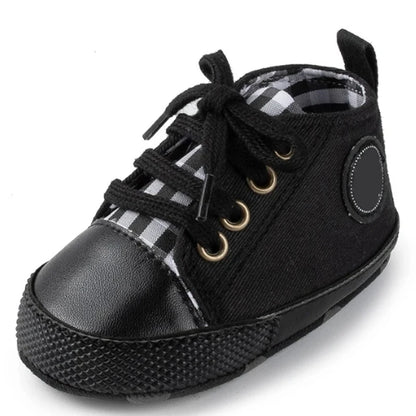 Zapatos clásicos de lona para bebé, zapatillas informales para recién nacido, primeros pasos, suela suave, antideslizante, D2486