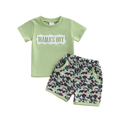 Lioraitiin, trajes de verano para niños pequeños, camisetas de manga corta con cuello redondo y Bordado de letras, pantalones cortos de cintura elástica, conjunto de ropa de 2 uds.