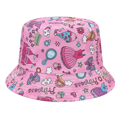 Sombrero de pescador de doble cara para bebé, bonito unicornio con letras bordadas, gorra de pescador para niños y niñas, sombrero para el sol para niño al aire libre para primavera y verano