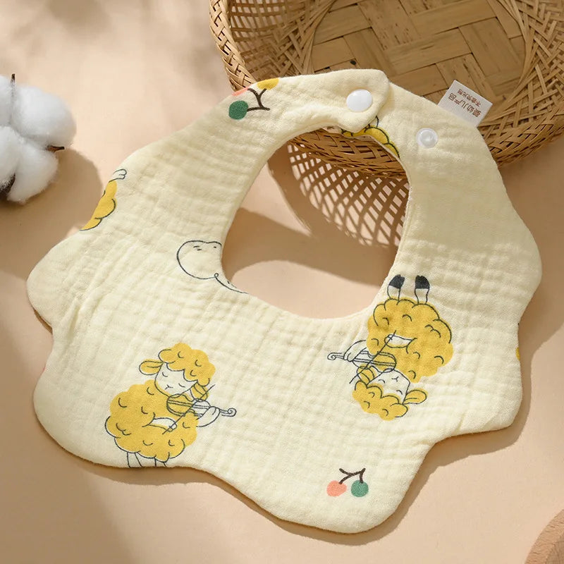 Babero de gasa de algodón para bebé, accesorios para bebés, delantal para bebé recién nacido, babero para alimentar, paños para eructar de muselina de 6 capas, toalla para Saliva para niños recién nacidos