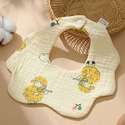 Babero de gasa de algodón para bebé, accesorios para bebés, delantal para bebé recién nacido, babero para alimentar, paños para eructar de muselina de 6 capas, toalla para Saliva para niños recién nacidos
