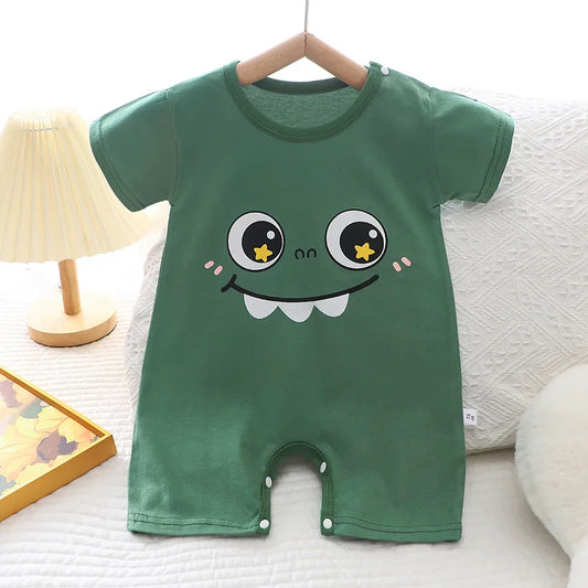 Ropa de una pieza de dibujos animados de verano para bebé, pelele de manga corta, ropa de escalada, monos para recién nacidos, mono para niño niña y niño