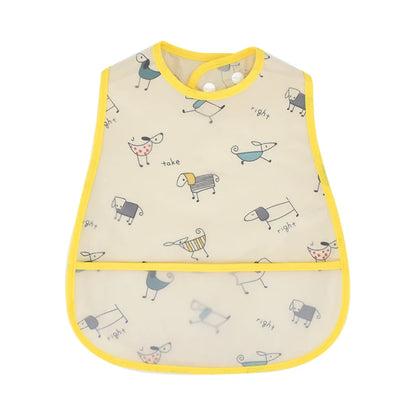 Baberos de alimentación para el almuerzo con bolsillo impermeable EVA con patrón de dibujos animados, Baberos ajustables para bebés, delantal bonito para niños, paños para eructar, novedad de 2023
