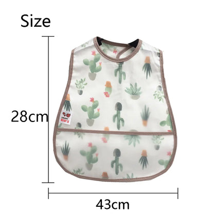 Baberos de alimentación para el almuerzo con bolsillo impermeable EVA con patrón de dibujos animados, Baberos ajustables para bebés, delantal bonito para niños, paños para eructar, novedad de 2023