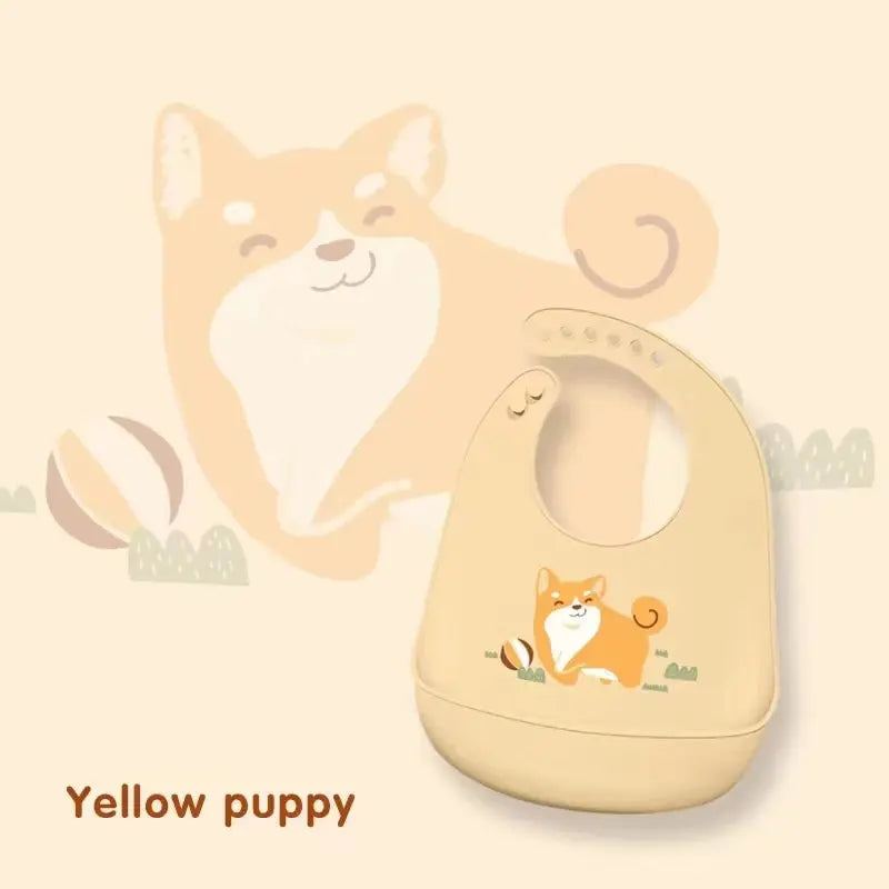 Baberos impermeables para bebé, bonito babero con estampado sólido para niños, babero de silicona suave ajustable para niña y niño, material de alimentación de bebé