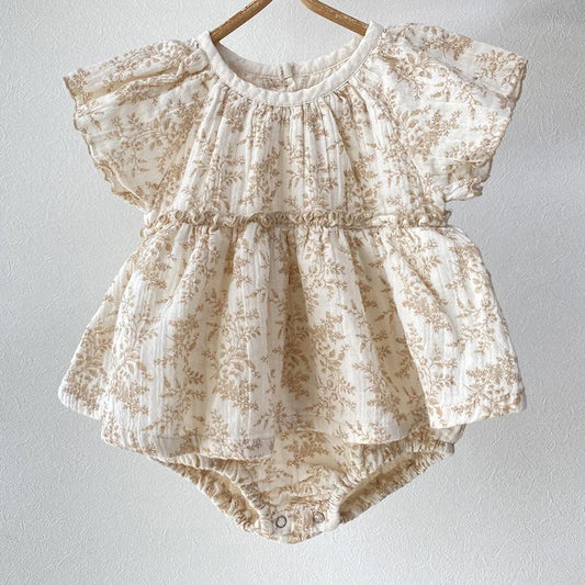 Body Floral para niña, ropa de bebé, novedad de verano, pelele pequeño con mangas voladoras, vestido para recién nacido, mono de una pieza