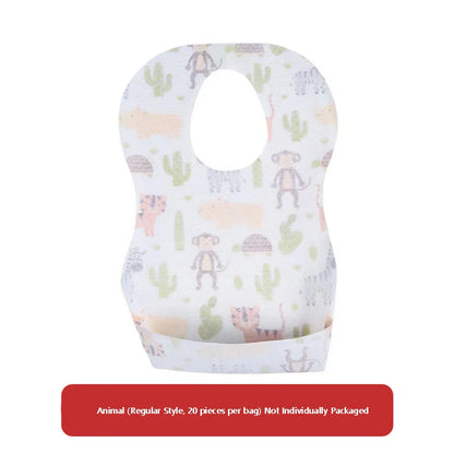 Babero desechable para bebé, servilleta para saliva, bolsa de comida para niños, sin lavado, impermeable, antisuciedad, artefacto para comer, portátil, súper suave