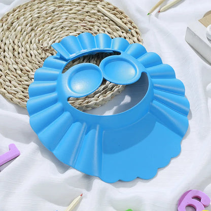 Gorro suave para Baby Shower, gorro ajustable para lavar el cabello para niños, protección para los oídos, champú seguro para niños, ducha de baño, protege la cubierta de la cabeza