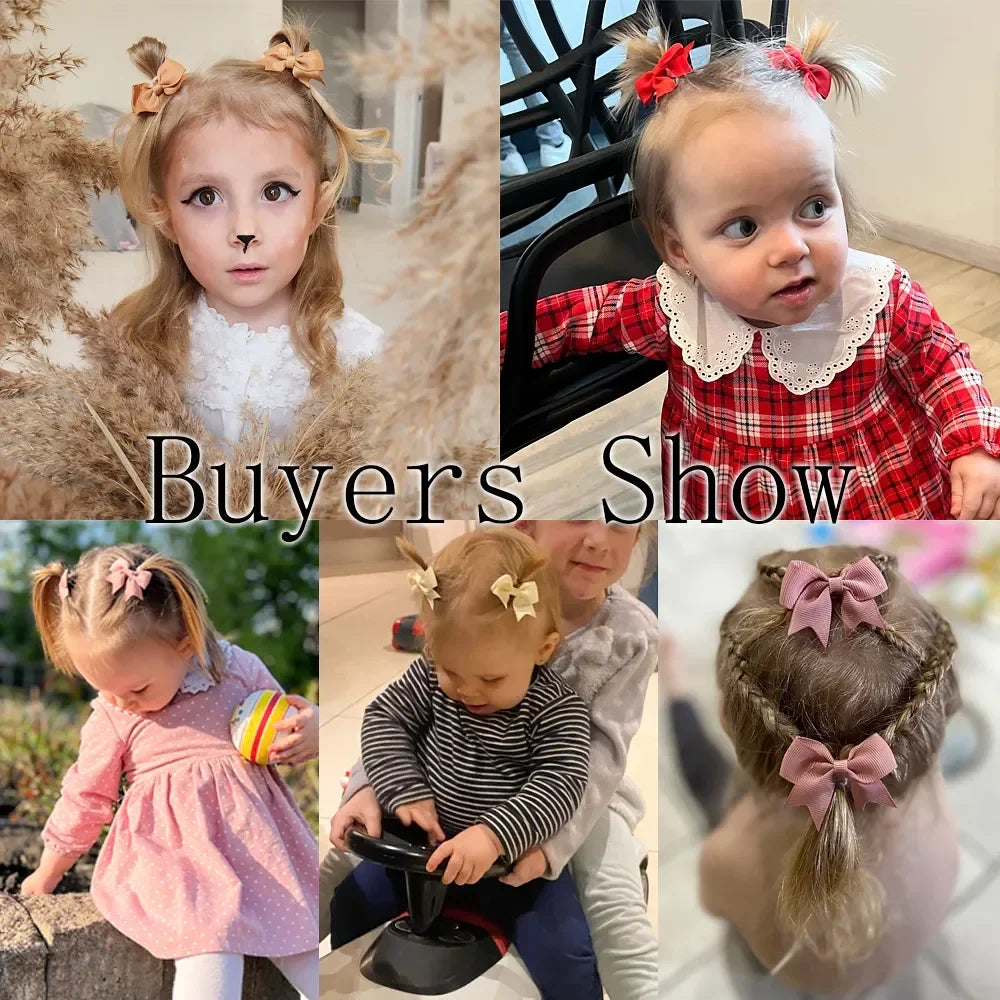 10 unids/lote de pinzas para el pelo con lazo de Color sólido para niñas, horquilla con lazo hecha a mano, Mini pasadores, accesorios para el cabello para niños