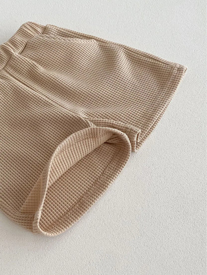 Conjunto de ropa de verano para bebé, camiseta y pantalones cortos con cuello vuelto, 2 uds., traje de chándal para niño pequeño