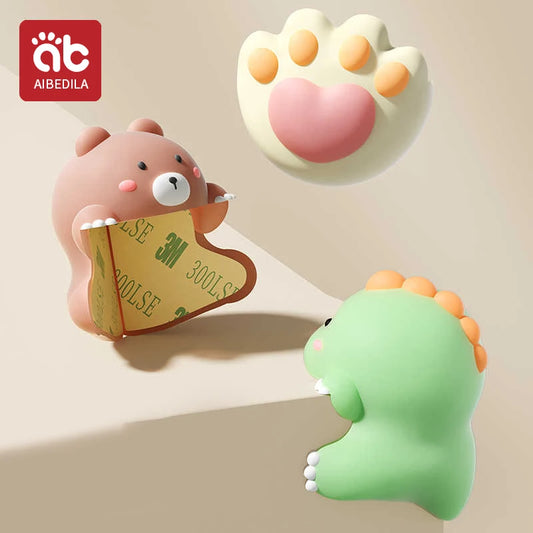 AIBEDILA niños silicona anticolisión ángulo dibujos animados lindo protección de seguridad esquina mesa pasta juegos de protección de seguridad para bebés
