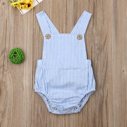 Ropa de verano para bebé de 0 a 3 años, Body de algodón para recién nacido, niño y niña, mono informal liso a rayas, trajes, traje de sol 2021