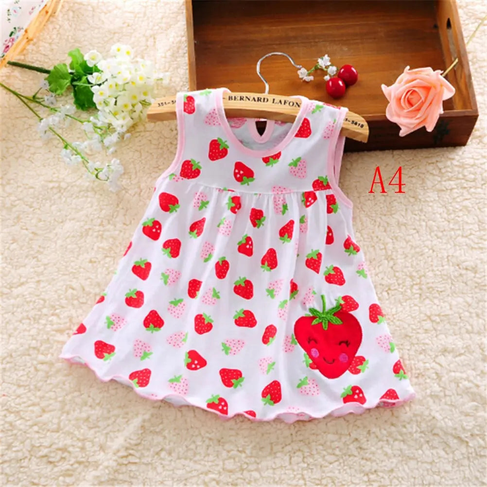 Vestido de algodón sin mangas para niñas, pelele para recién nacidos, traje Regular de línea A, novedad