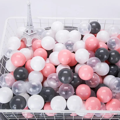 50 Uds. Bolas de plástico de colores para bebé, piscina de agua, pelota de ola oceánica, piscina para niños con aro de baloncesto, casa de juegos, tiendas de campaña al aire libre, accesorios de juguete