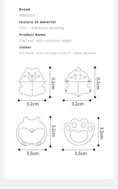 AIBEDILA niños silicona anticolisión ángulo dibujos animados lindo protección de seguridad esquina mesa pasta juegos de protección de seguridad para bebés