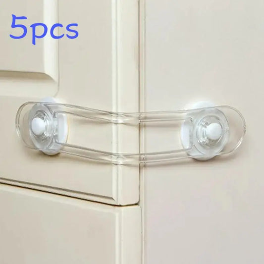 5 uds nuevos niños multifuncional seguridad transparente Anti-apertura cinturón suave cerradura de seguridad cerradura de cajón de bebé cerradura de refrigerador