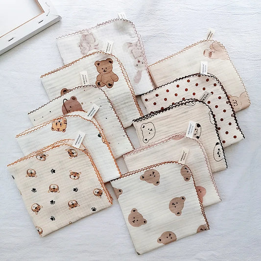 Toalla de algodón para la cara del bebé, artículos para bebé recién nacido, Baberos de muselina de 4 capas para bebé, pañuelo, toalla suave para Saliva, paños triangulares para alimentación y eructar