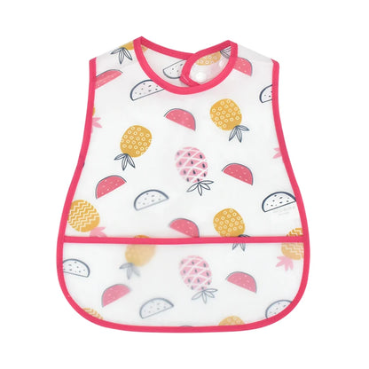 Baberos de alimentación para el almuerzo con bolsillo impermeable EVA con patrón de dibujos animados, Baberos ajustables para bebés, delantal bonito para niños, paños para eructar, novedad de 2023