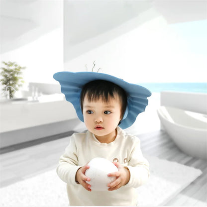 Gorro suave para Baby Shower, gorro ajustable para lavar el cabello para niños, protección para los oídos, champú seguro para niños, ducha de baño, protege la cubierta de la cabeza
