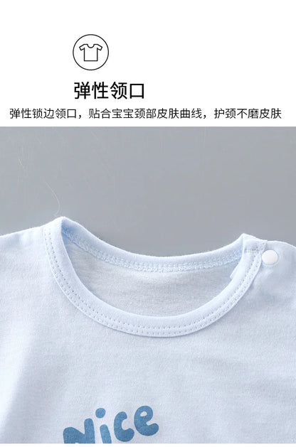 Ropa de una pieza de dibujos animados de verano para bebé, pelele de manga corta, ropa de escalada, monos para recién nacidos, mono para niño niña y niño