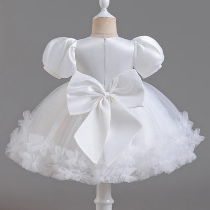 Vestido de niña recién nacida, vestidos de fiesta para niñas de 1 año, vestido de princesa de cumpleaños, vestido de bautizo con mangas peludas de verano, ropa de bebé