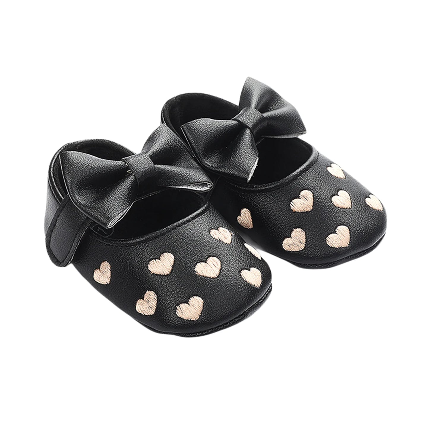 Pudcoco-zapatos planos de piel sintética para niñas, mocasines bonitos con decoración de lazo de corazón, suela suave, antideslizantes, de verano