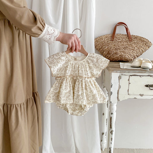 Pelele de verano para bebé, mono infantil, informal, Floral, Mangas de casquillo, 0 a 2 años