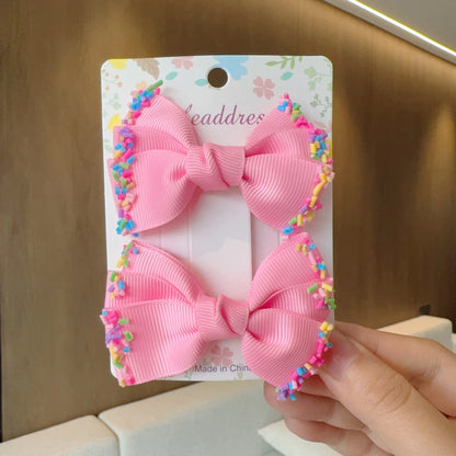 2 uds. De lazos para el pelo lisos para bebé, pinzas para el pelo, horquilla con lazo para niña, pasadores con lazo, accesorios para el cabello para niños
