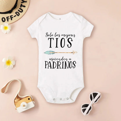 Be You Be My Godmother & Godfather-body con estampado para bebé, ropa de bautismo para Madrina Padrino, monos infantiles de verano