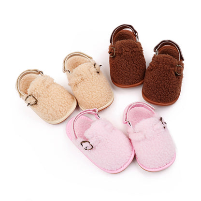 Zapatillas para bebés y niños, zapatos de interior de suela suave antideslizantes de lana Coral, zapatos para primeros pasos para niños de 0 a 18M