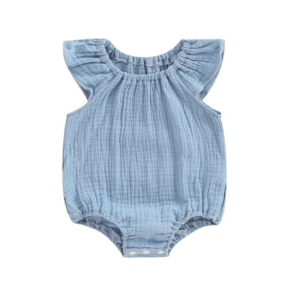 Pudcoco-Pelele de lino y algodón para niñas recién nacidas, sin mangas, con hombros descubiertos, sólido, ropa de verano, informal, de 0 a 24 meses