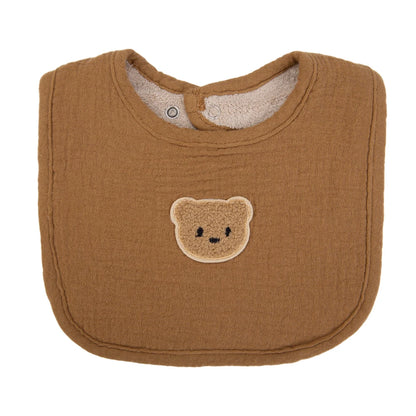 Baberos de muselina de algodón con bonito oso para bebé, toalla para Saliva, bolsillos absorbentes en U, pañuelos coreanos para niños y niñas, ropa para eructar para alimentar