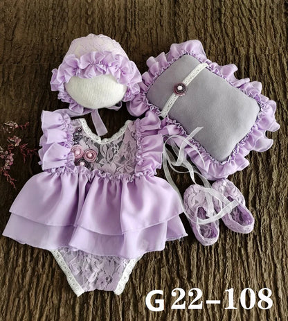 Accesorios de fotografía recién nacido para bebé de 0 a 3 meses, sombrero para bebé, pelele de encaje para niña, monos, traje, ropa de fotografía