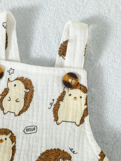 Camiseta de manga corta de verano para bebés, traje de Animal con tirantes para la moda diaria, 2 uds.