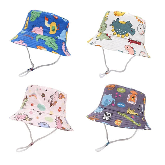 Sombrero de Sol de Panamá para bebé, gorra de pescador de dibujos animados para niño y niña, sombrero de cubo para bebé al aire libre, novedad de verano y otoño