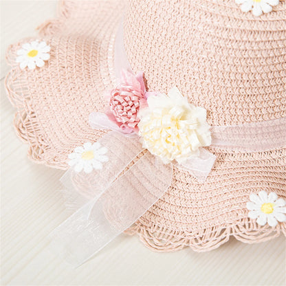 Sombrero de Sol para niños y niñas, conjunto de gorro con bolsa de paja, protección solar de viaje para bebé, sombreros de playa, sombrero de pescador para el sol, novedad de verano