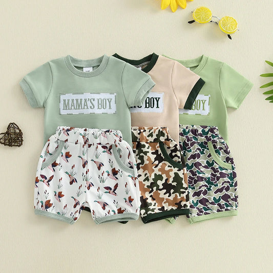 Lioraitiin, trajes de verano para niños pequeños, camisetas de manga corta con cuello redondo y Bordado de letras, pantalones cortos de cintura elástica, conjunto de ropa de 2 uds.