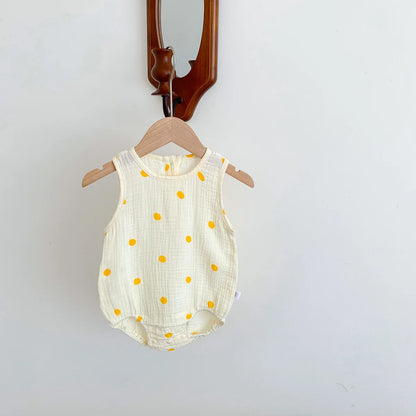 2023 nuevo en verano, trajes de algodón de tela arrugada para bebés recién nacidos, monos informales para niños, monos para niños pequeños
