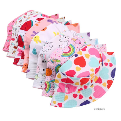 Sombrero de pescador de doble cara para bebé, bonito unicornio con letras bordadas, gorra de pescador para niños y niñas, sombrero para el sol para niño al aire libre para primavera y verano